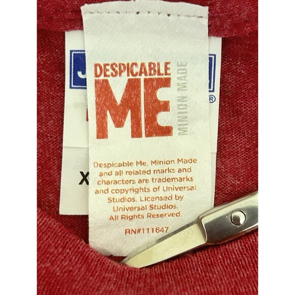 Despicable Me Minion Graphic No Coffee No Workee Unisex XL Faded Red Tee - Picture 5 of 9